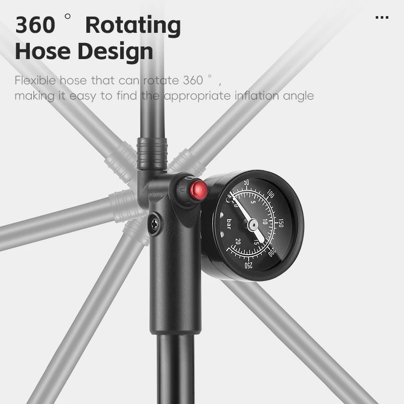 Велосипедный насос высокого давления 300psi/400psi с манометром для вилки воздушный