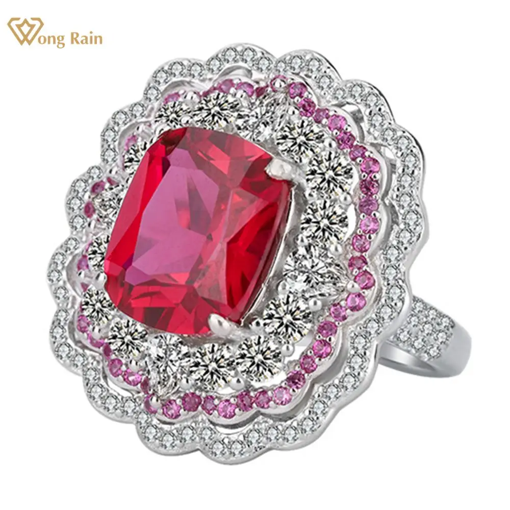 

Wong Rain 925 Стерлинговое Серебро, сапфир, рубиновый изумруд, высокоуглеродные бриллианты, драгоценный камень, 18K позолоченное кольцо, ювелирные...