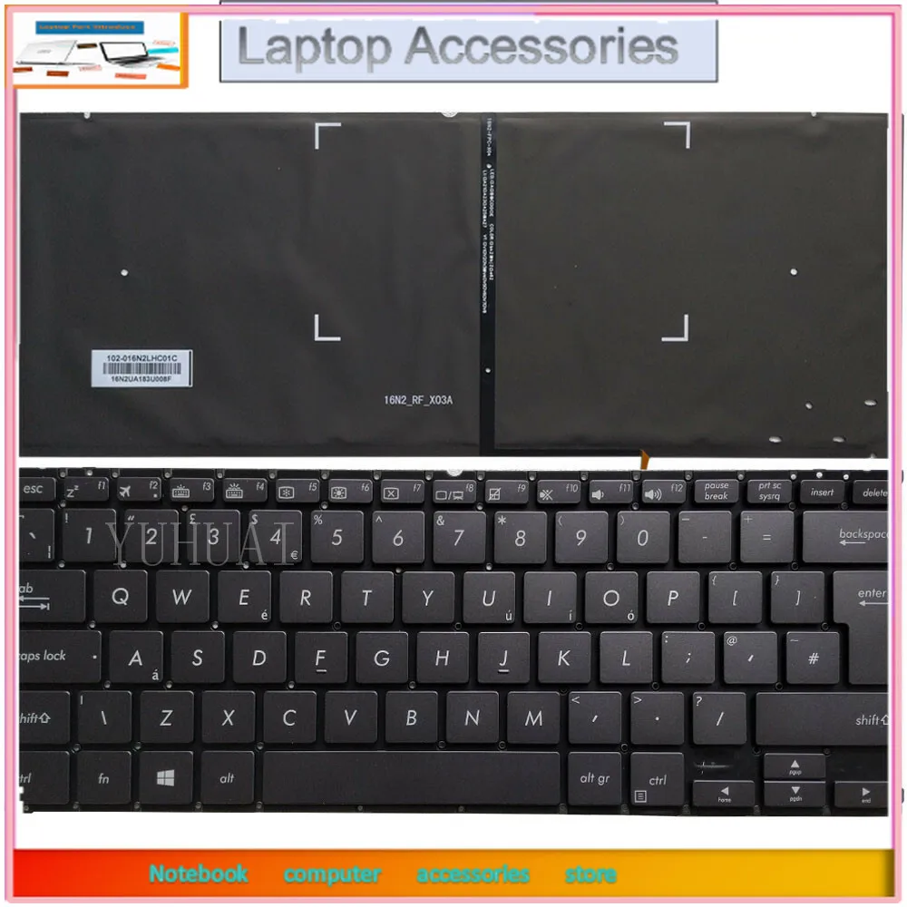Фото НОВАЯ британская клавиатура для ASUS UX370U UX370UA UX370UAR UX370UAF Q325U Q325UA с подсветкой №1