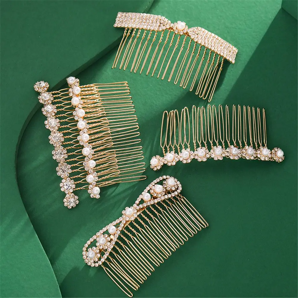 

Color Headpieces Bridal Wedding Hair Ornaments Pearl Flower Hair Accessories Bridesmaid Hairpins Rhinestone Hair Comb