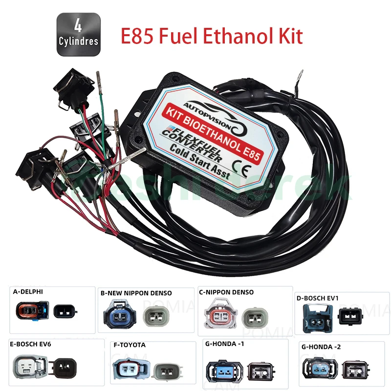 

E85 Kit Ethanol Biocarburant Convertisseur 4CYL Conversion Kit Ethanol Cold Start Asst Flex ECO Bioéthanol Boîte éthanol voiture