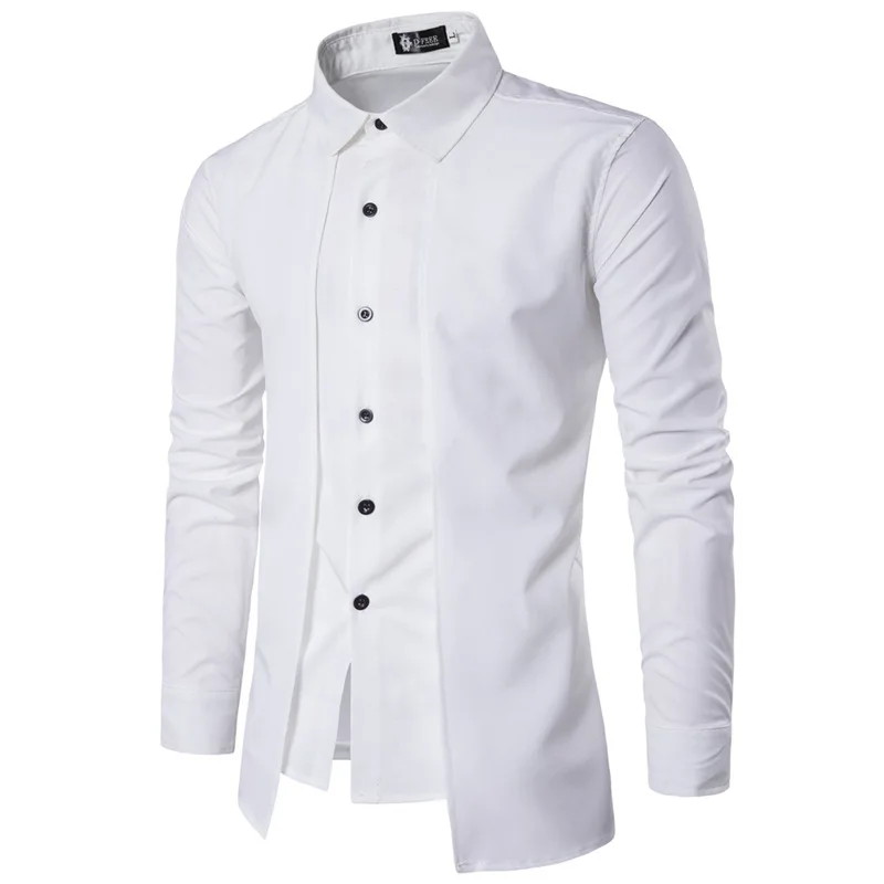 Fake Two Piece Shirt For Men 2022 New Arrival Spring Autumn Male Shirt Top Formal Wear Fashion Korean Style Hot Sale S29