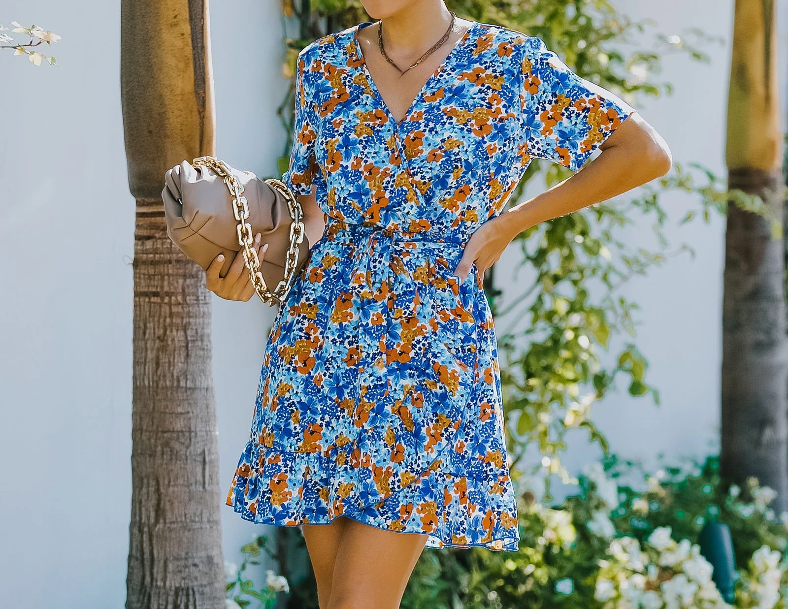 

Women's Short Sleeve 2022 Summer New Fashion Chiffon Floral Dress Female & Lady Casual Office Dresses Women