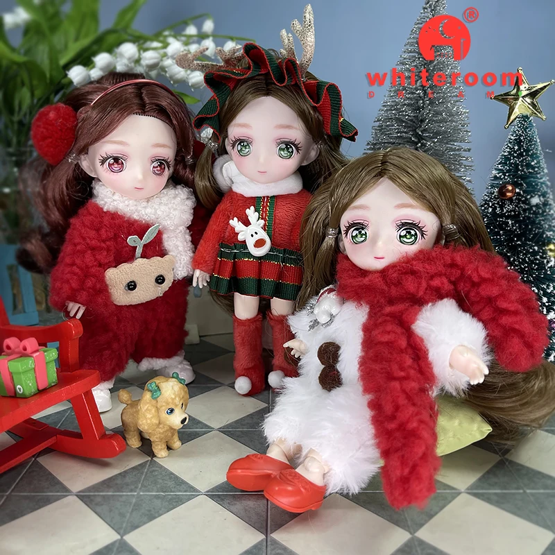 Doll For Girls Toy BJD Mini Dolls Anime Girl Christmas Gift Baby Body 3D Big Eyes Beautiful DIY Toys Doll Clothes Dress Up 1/12