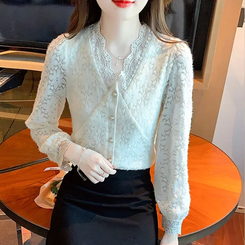 Модная женская рубашка с v-образным вырезом и длинным рукавом бархатная