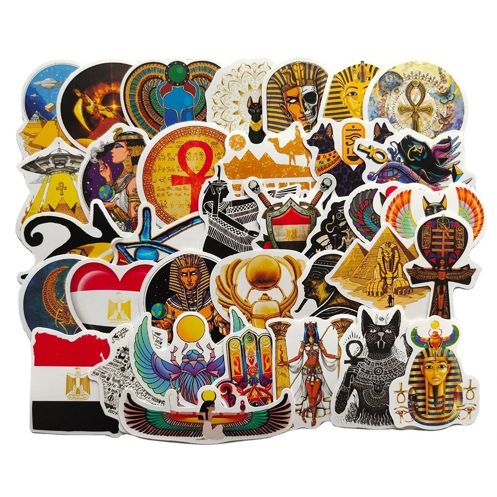 

10/30/50 Pcs Ancient Egypt Culture History Pyramid Cat Camel Bird Face Mask Personality DIY Waterproof Decorative Decal Sticker