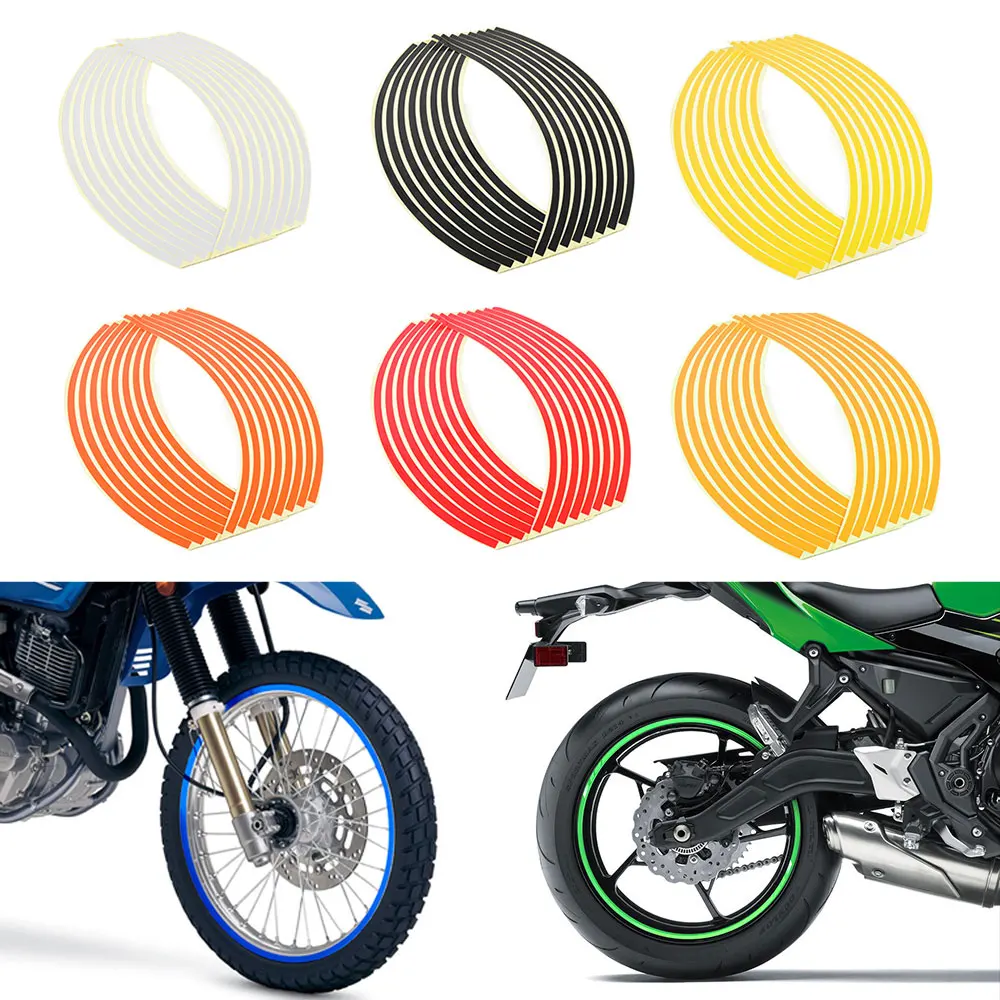 

16PCS Strips Motorcycle Reflective Wheel Sticke For Yamaha FZ8 FZ-09 FJR1300A 1300 ABS XJR1300 Ducati 848 monster 696 17 18inch