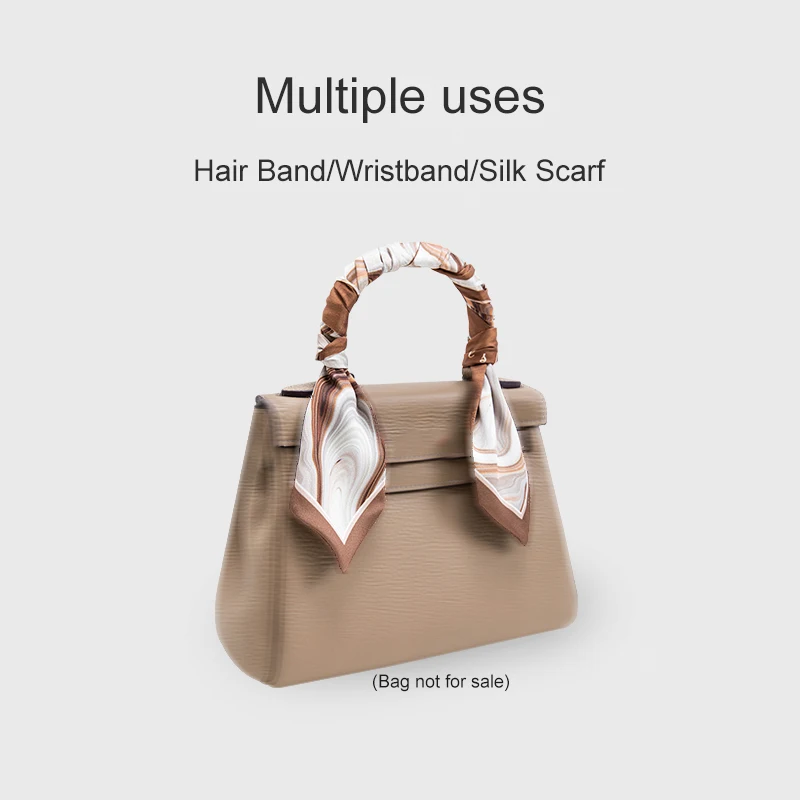 

New Narrow Women Fashion Scarf Hair Tote Bags Handle Decoration Tie Multifunction Hand Ribbon Scarf For Designer Bags