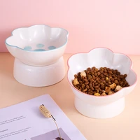 cat claw pet bowl high bowl ceramic protection cervical high foot bowl cat bowl anti overturning