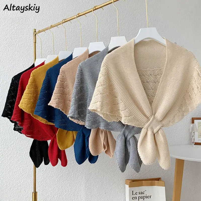 

7 Colors Soft Cardigans Women Summer Office Lady Cozy Lace-up Gentle Hollow Out Sweet Harajuku Knitwear Designed Vintage Fashion
