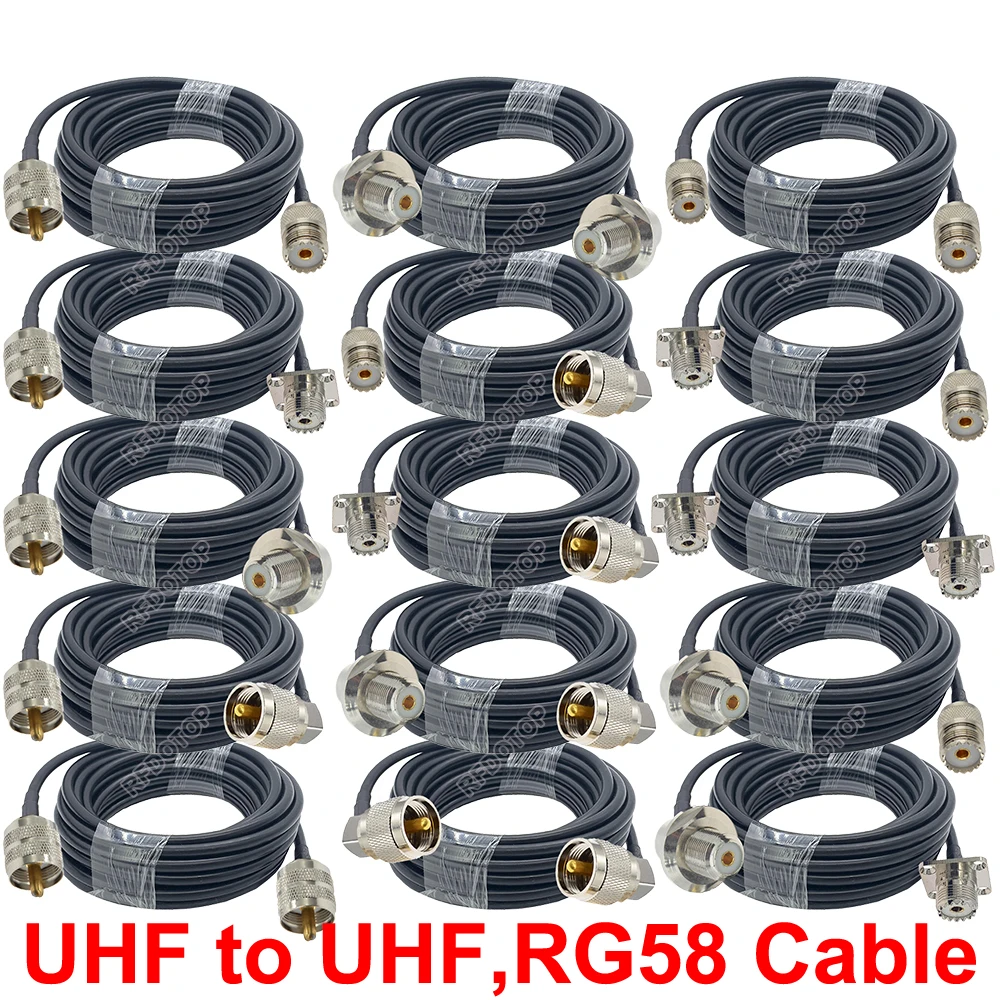 10CM-7M PL259 UHF к SO239 Мужской Женский Разъем Обжимной 50 Ом RG58 Удлинитель кабеля Косичка