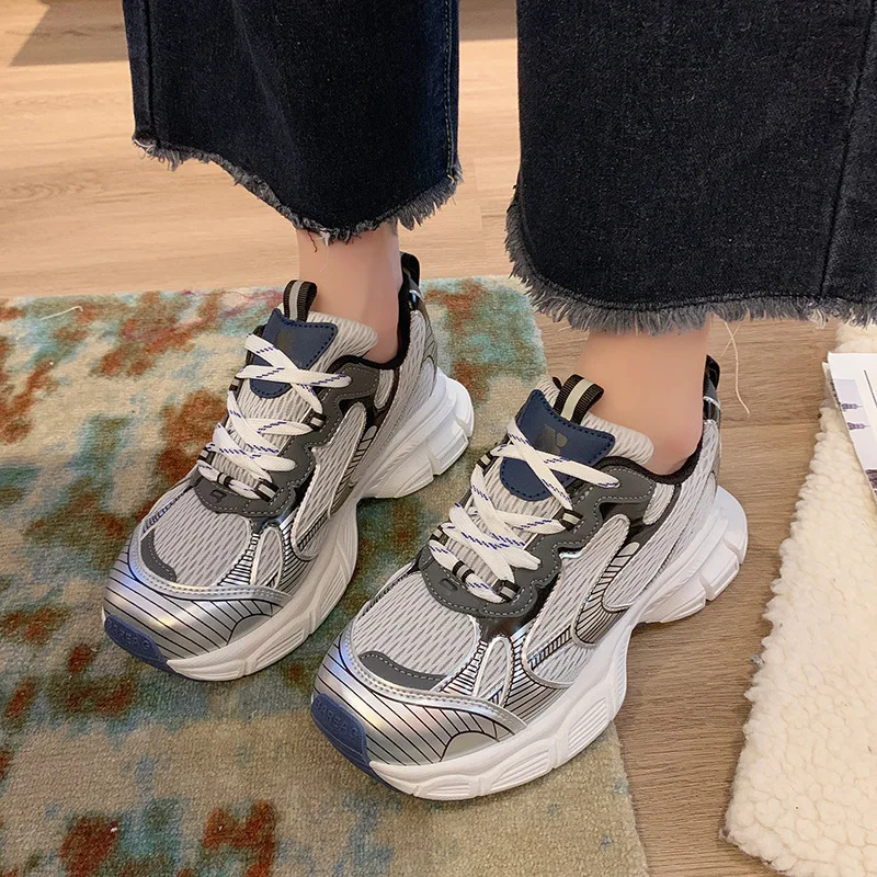 PU Platform Casual Sneakers Daddy Shoes for Women Sneaker Zapatillas De Mujer Zapatos Ladies Shoe Scarpe Da Donna Sports New