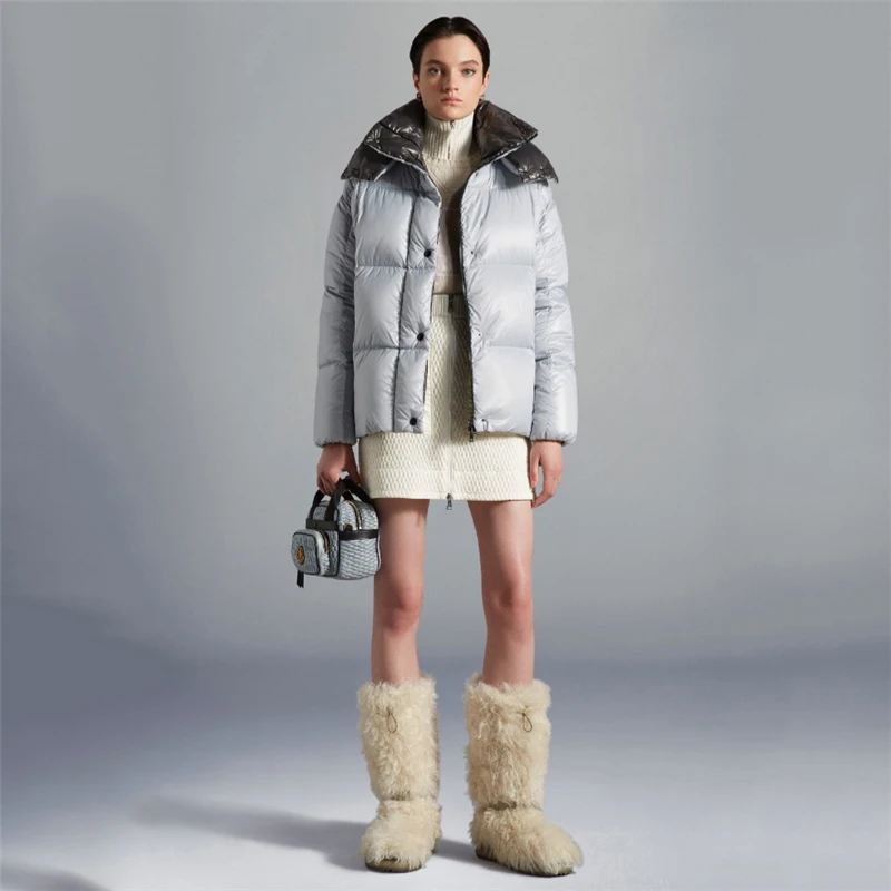 2022 winter new women's bright down jacket big-name high-quality thickened warm hooded casual high street bread padded jacket