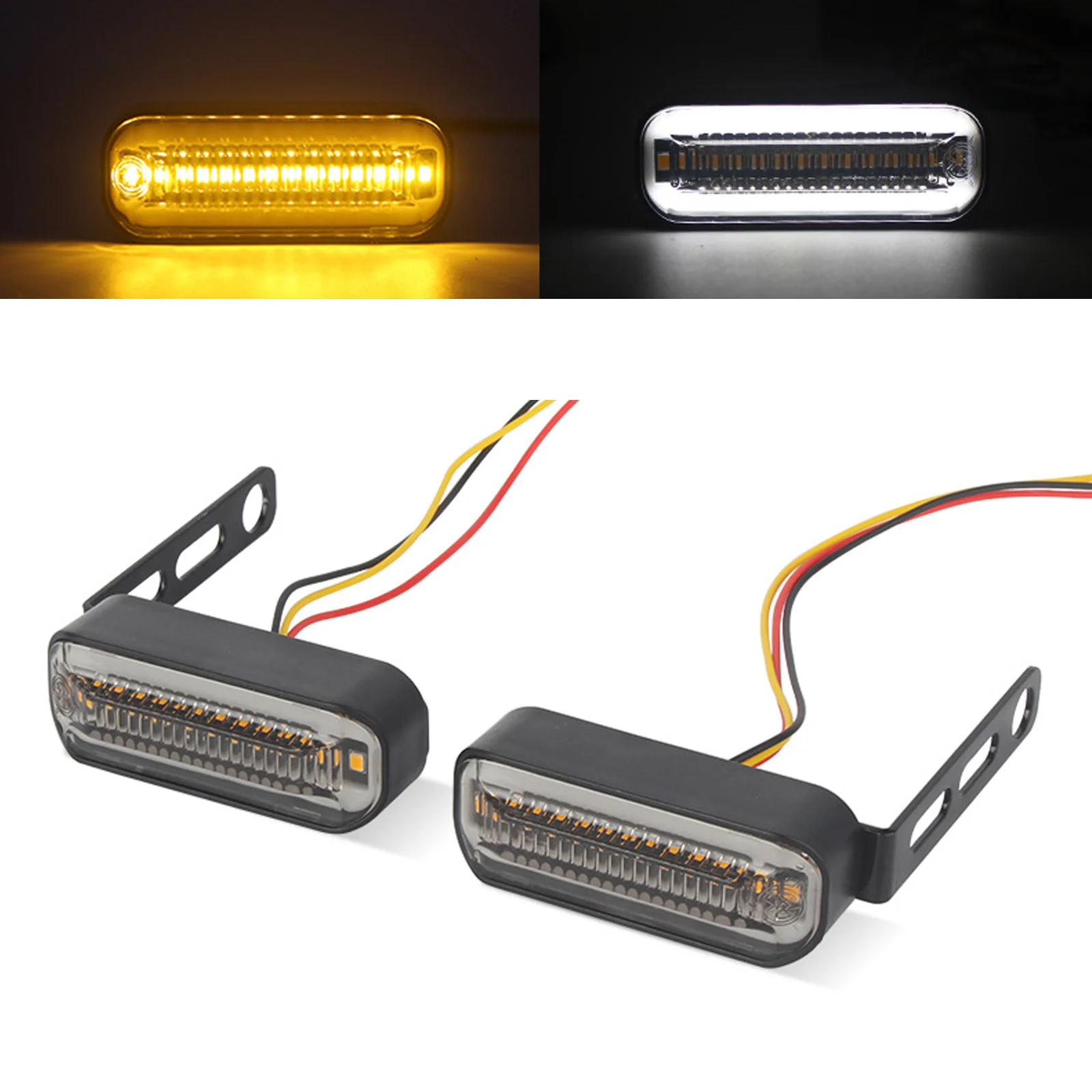 

2 шт., Светодиодные поворотники для мотоцикла, 2 в 1