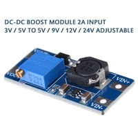 dc dc boost module 2a boost power supply board step up converter booster input 3v5v to 5v9v12v24v adjustable mt3608 tslm1