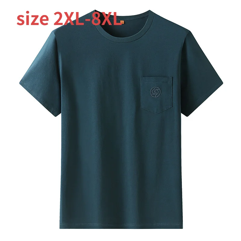

New Arrival Fashion Super Large Summer Printed Cotton Men's Casual Short Sleeve T-Shirt Plus Size 2XL 3XL 4XL 5XL 6XL 7XL 8XL