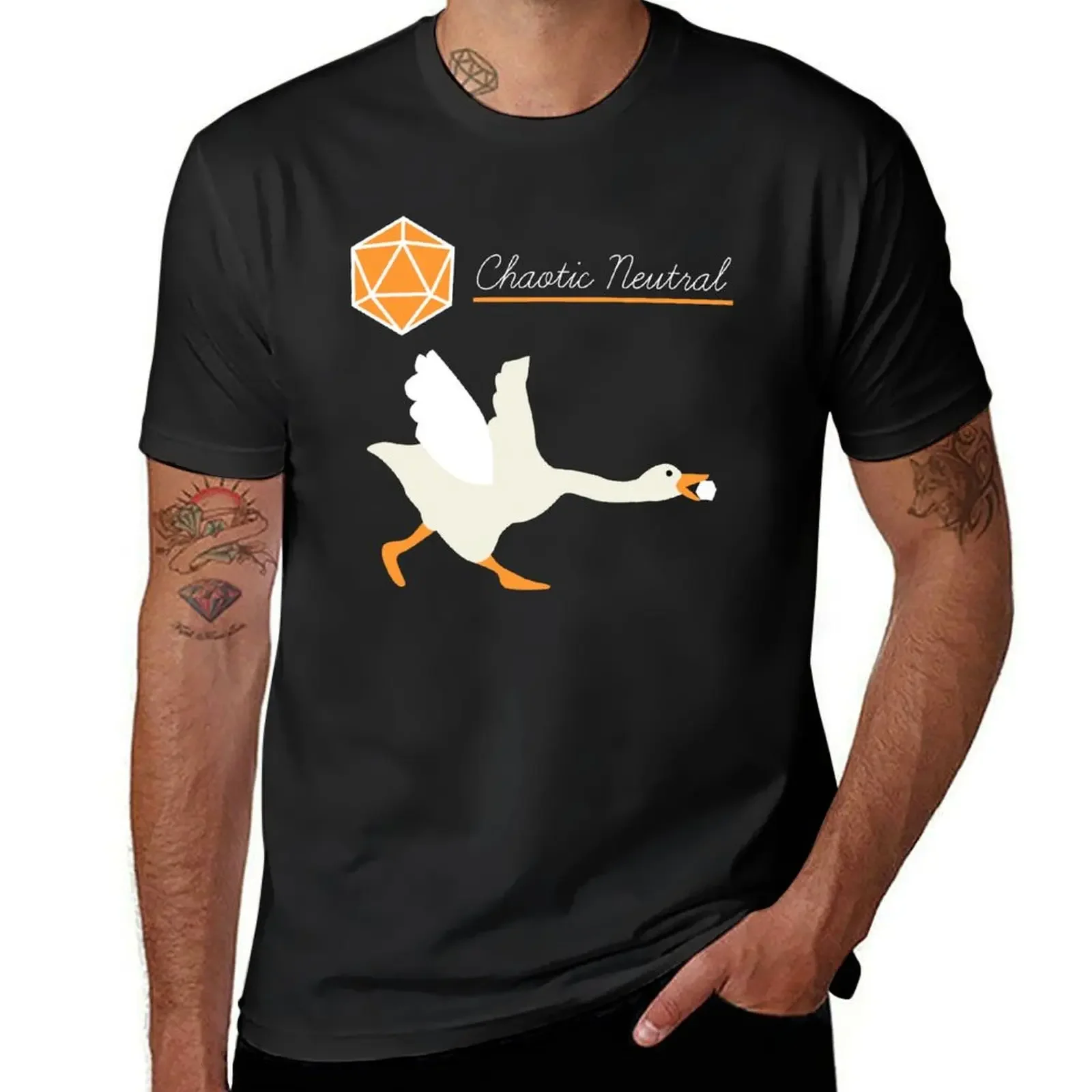 Футболка мужская оверсайз с рисунком гуся-хаотик нейтральная топ рэпера на лето