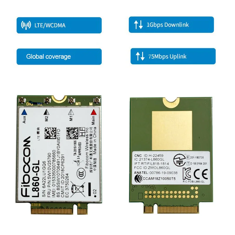 Фото L860-GL WWAN Card 4G Модуль для X1 7th 8th X1 Yoga 4th T490 T14 T14s X13 T15g 01AX796 5W10V25790 Модуль 4G LTE №3
