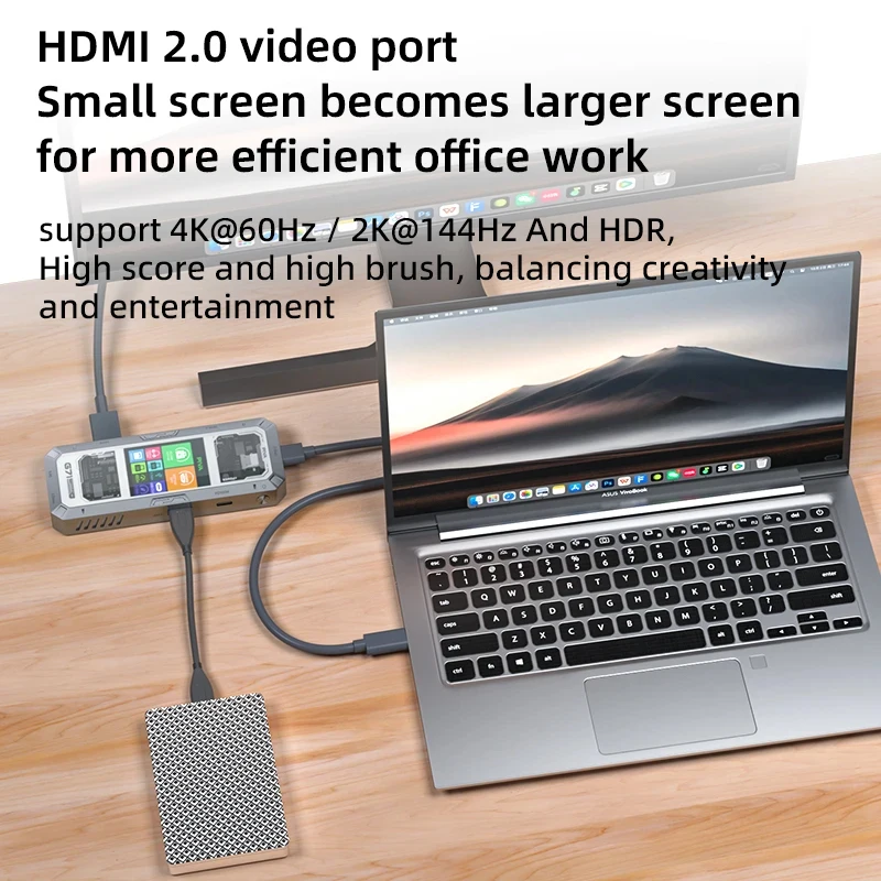 Многофункциональная док-станция PIVA G71 7-в-1 для киберспорта: USB-C хаб, адаптер с HDMI 4K 60Гц, USB 3.0, 3.5 мм AUX, 7 портов, сплиттер (art.: 3920d9f2a09ca) - 3920d9f2a09ca
