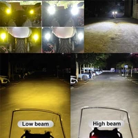 motorcycle led spot light motorbike fog headlight front head lamp dual color motorcycle accessories