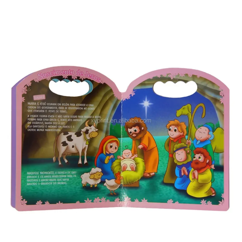 

customizd design Custom Kids Story Bible Book Thick Board Book with Die Cut Shape Printing