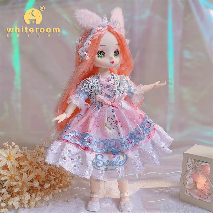 

1/6 Anime Doll Face 30CM Bjd Doll 23 Movable Jointed Dolls Fashion Dress DIY Toy Dolls with Shoes for Children Birthday Gifts