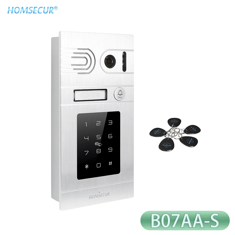 HOMSECUR 4 Wire Waterproof 800TVLine Doorbell Camera B07AA-S Password IC Unlock for HDK Series Video Doorphone Intercom System