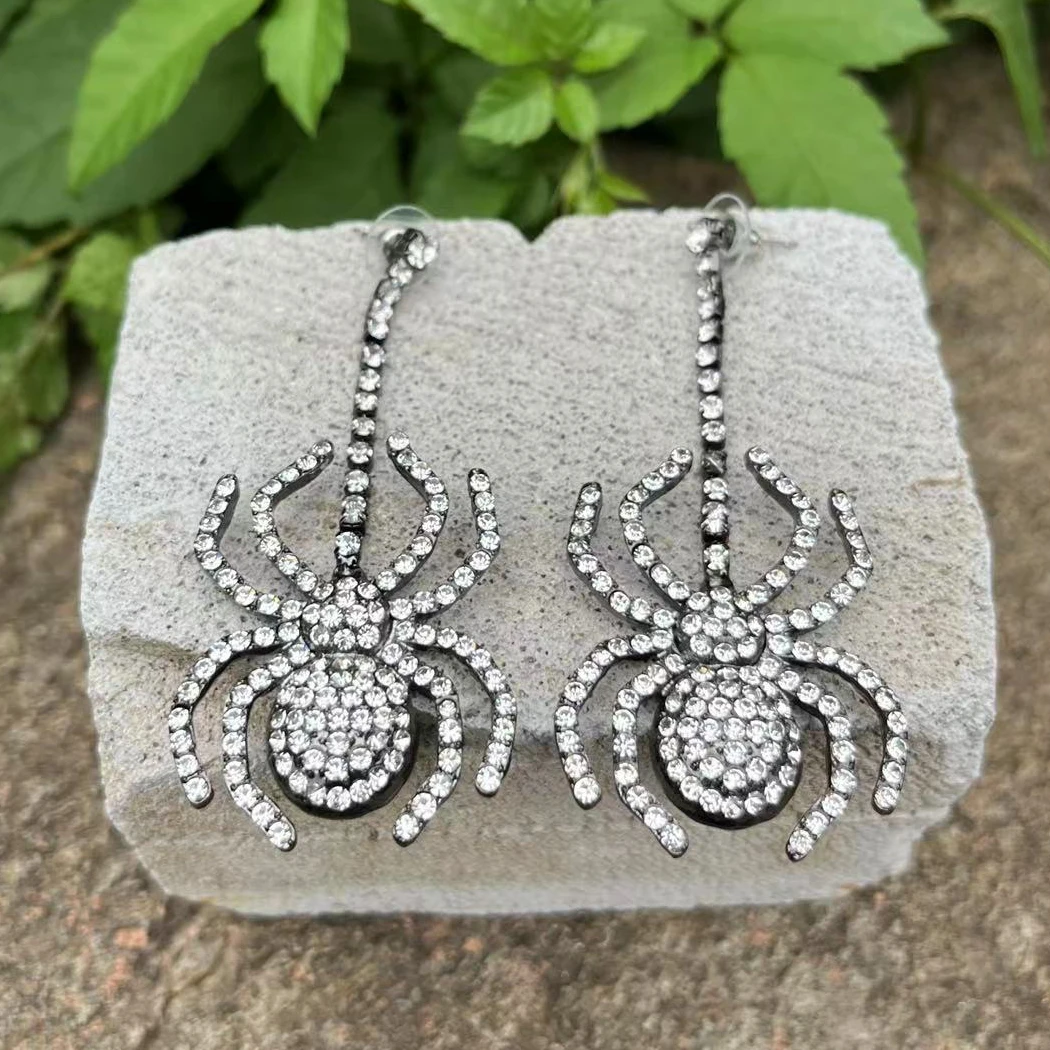 Серьги-капли ZAA со стразами и пауком аксессуары подарки