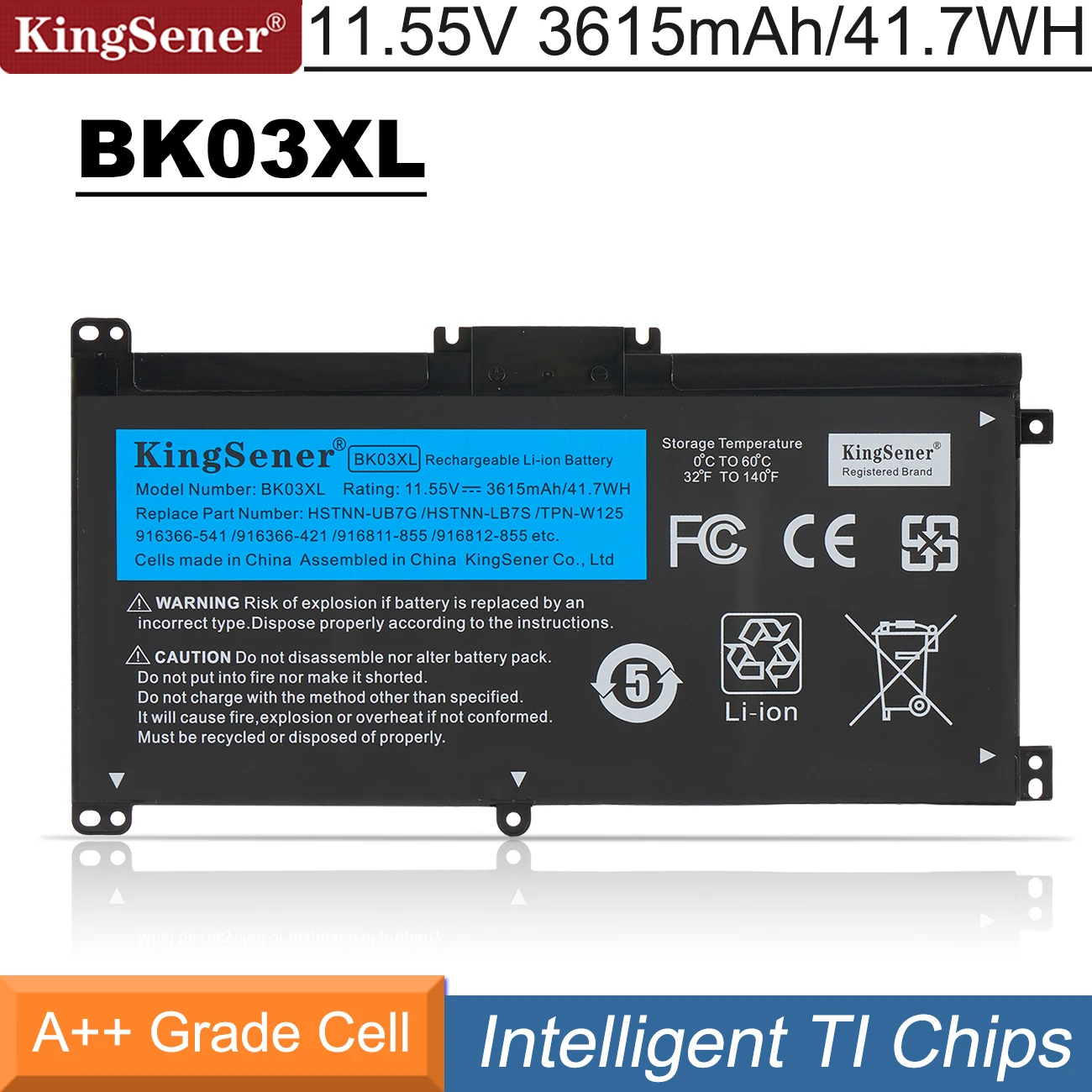 Аккумулятор KingSener BK03XL для HP Pavilion X360 14m 14-BA033TX 14-ba001ns HSTNN-LB7S HSTNN-UB7G 916366-541 916811-855