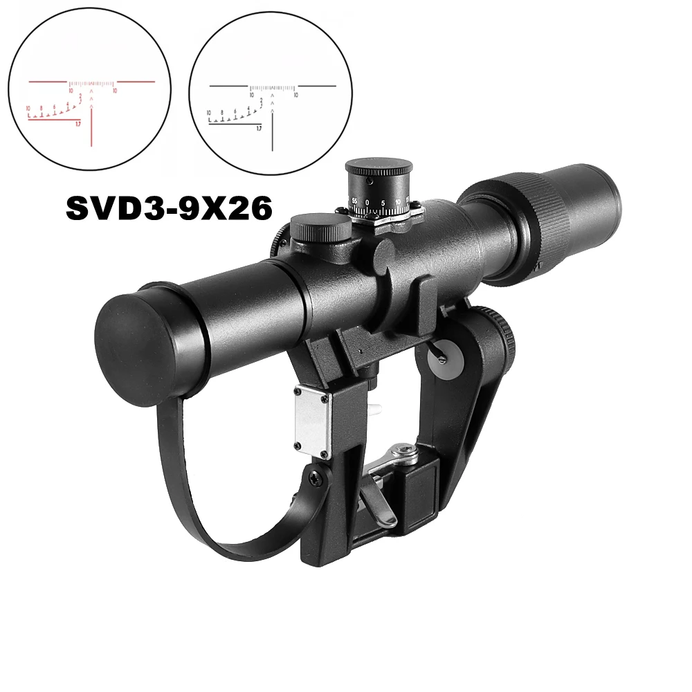 

BESTSIGHT Svd 3-9X26 Rifle Scope Tactical Rifle Scope Red Illuminated Optical Sight Ak Airsoft Spotting Scope For Hunting
