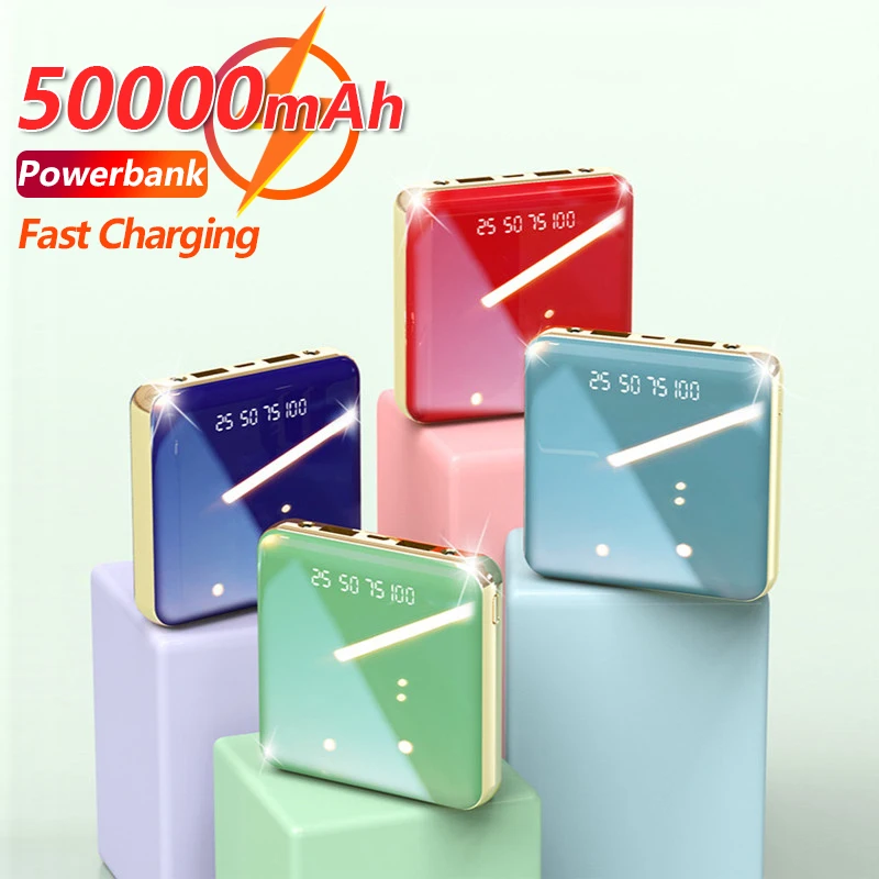 

Mini Power Bank 50000mAh Outdoor External Battery Portabl Fast Charging with Dual USB Port One-way PowerBank for Xiaomi Samsung