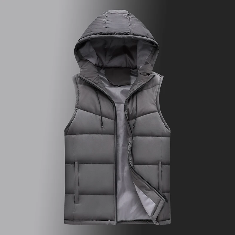 

2021 venda quente novos homens inverno colete quente com capuz colete masculino casual sem mangas jaquetas engrossar parkas 6xl