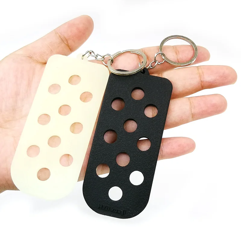 500pcs Soft EVA Keychain with Holes fit Shoe Charms Clog Charm Storage Key Board Key Ring Ornaments