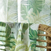 bileehome tropical plant palm sheer curtains for living room bedroom kitchen window tulle curtains treatment drapes home decor