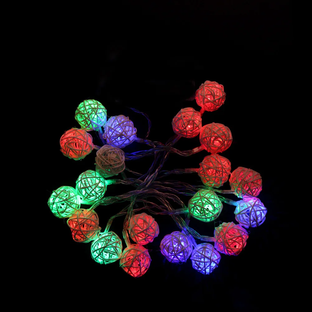 

2.2m Rattan Balls LED String Garland Lamp Fairy Light Holiday Christmas Lamp Lanyard Festive Holiday Ornaments