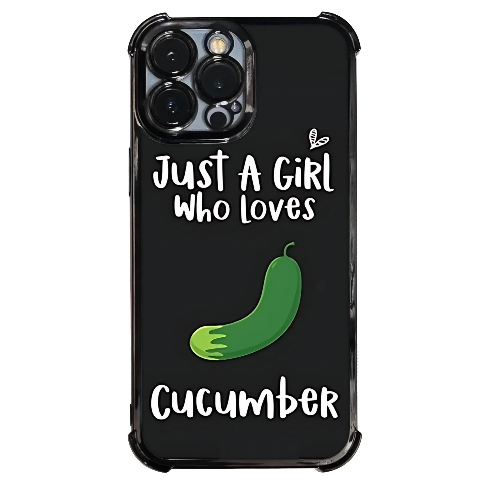 Фото Чехол для телефона с цитатой «Girl Loves Cucumber» и гальваническим покрытием для iPhone различных моделей №2