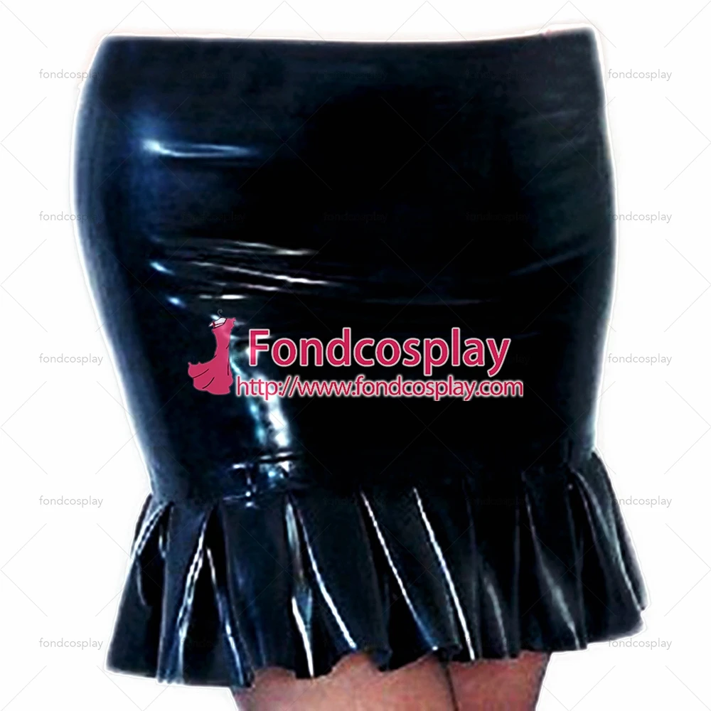 

adult sexy cross dressing sissy maid short black heavy pvc skirt Tailor-made[G3701]