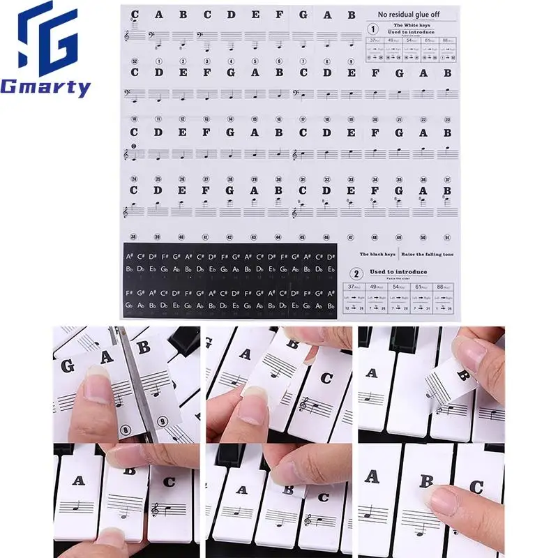 9 6 * дюймов наклейка на клавиатуру пианино s электронная клавиатура Клавиатура