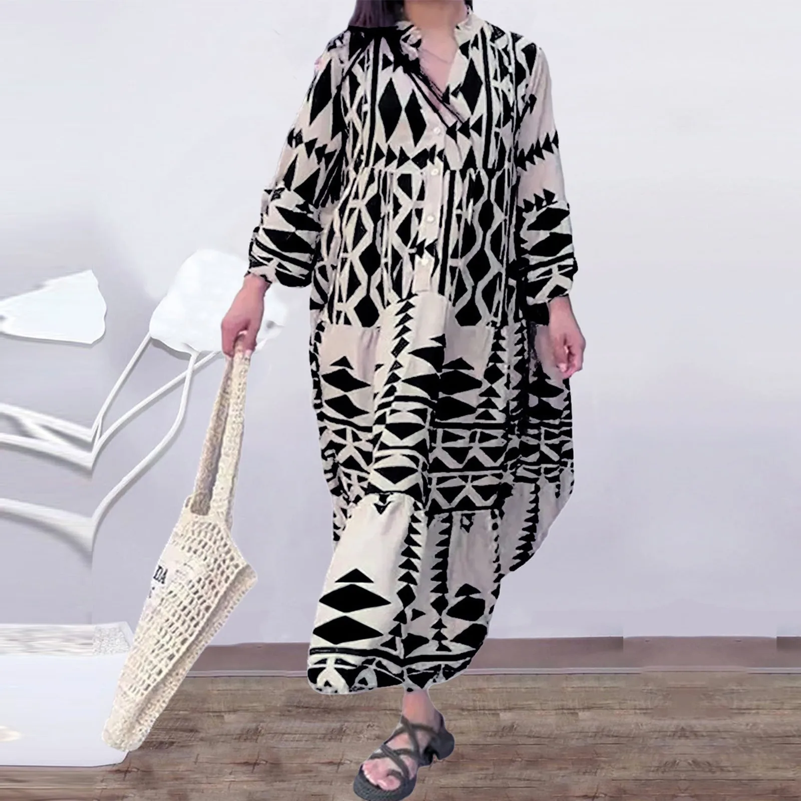 Длинное платье для отпуска женские платья макси с принтом модное повседневное