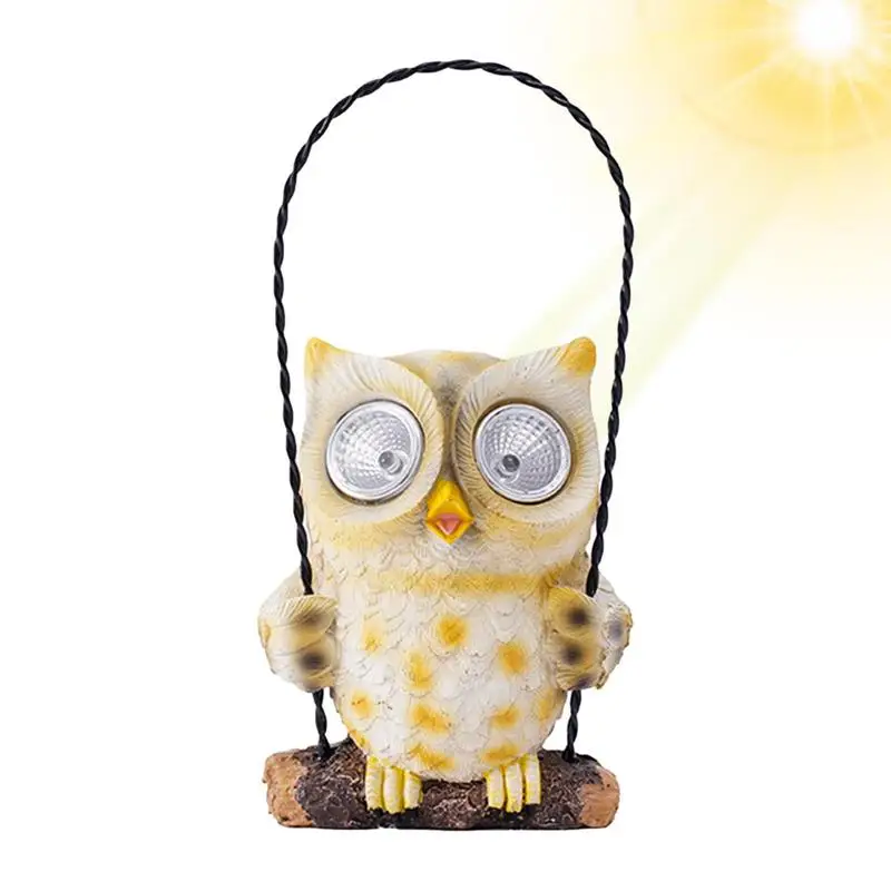 

Garden Owl Solar Light Waterproof Solar Lights Hangings Lantern For Smart Photosensitive Lighting Non-Slip Base Waterproof Resin