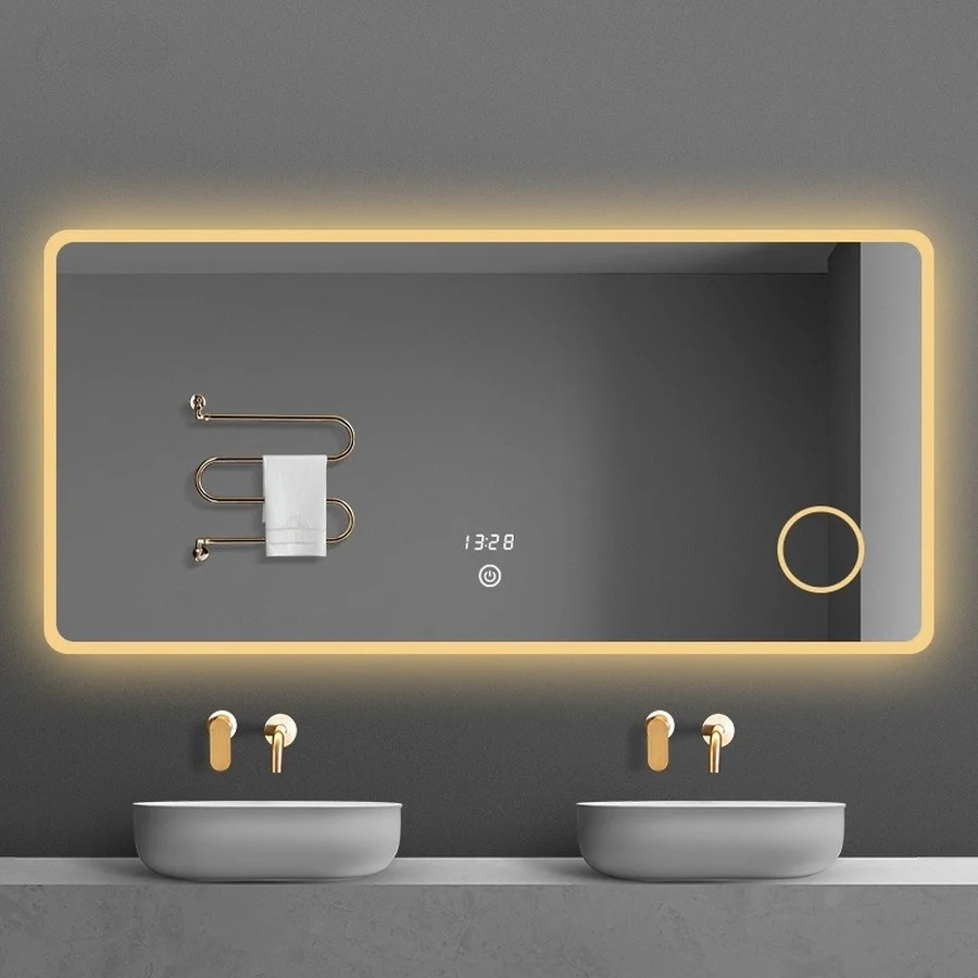 

Luminous Bathroom Mirror Led Wall Mounted Makeup Smart Mirror Light Touch Control Large Espejo Inteligente Shower Mirror EB5JZ