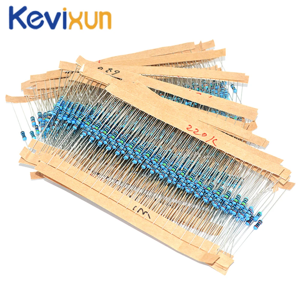 

100pcs 1/4W 0R-22M 1% Metal Film Resistor 0.25W 0 2.2 10 100 120 150 220 270 330 470 1K 2.2K 4.7K 10K 100K 470K 1M 10M 20M ohms