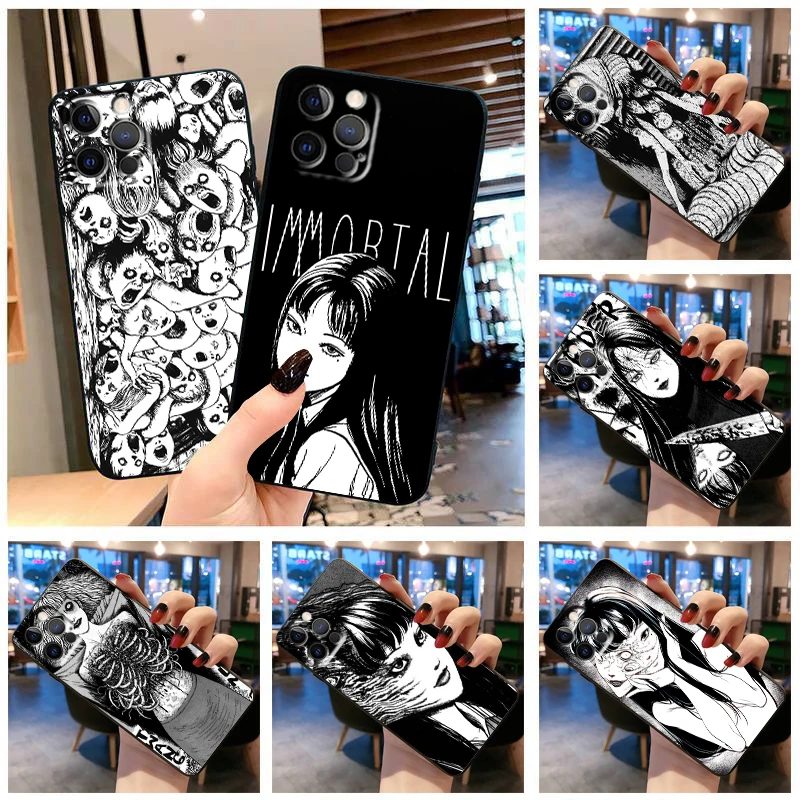 

Joji Ito Horror Manga Tomie Phone Case For Apple iPhone 14 13 12 11 SE XS XR X 7 8 6 mini Plus Pro MAX 2020 Black Cover