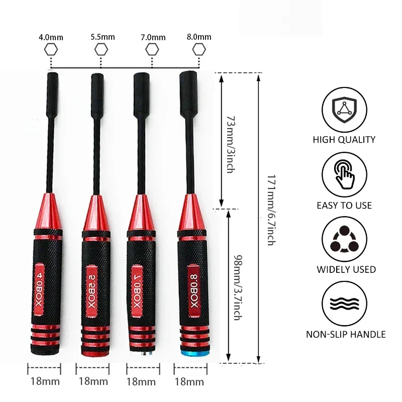 Набор из 4 предметов / покрытие титанового сплава 0 5 7 8 мм набор торцевых ключей с