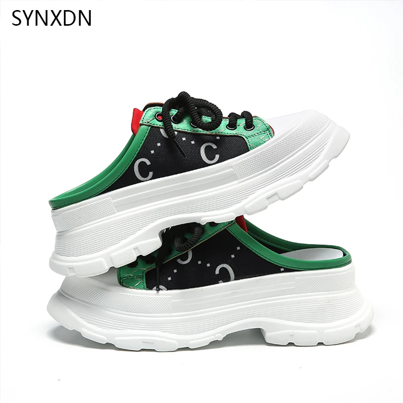 

Кроссовки SYNXDN женские без шнуровки, повседневная спортивная обувь, на плоской платформе, спортивные мюли, 2022