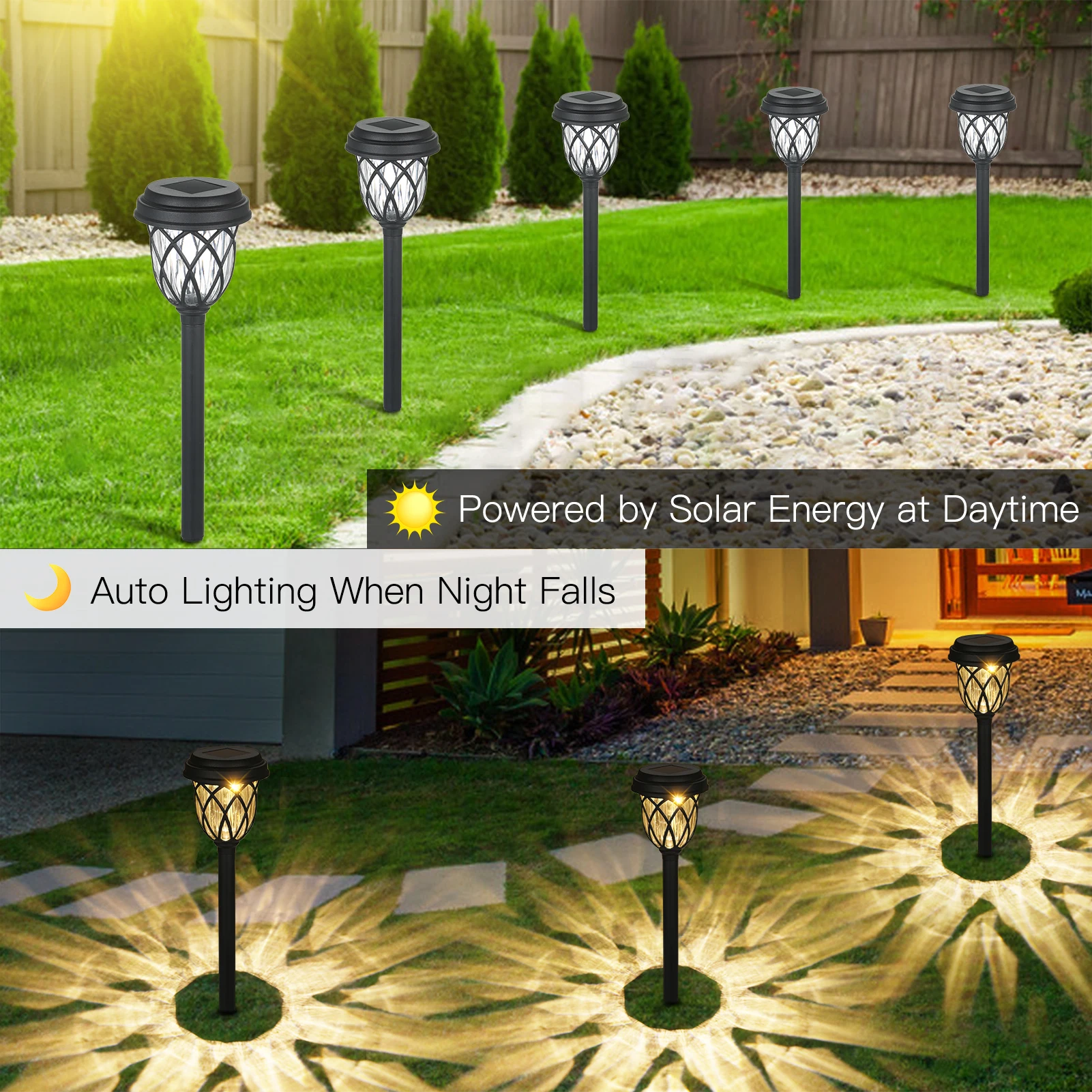 

Solar Garden Light Outdoor Solar Pathway Lights Landscape Spike Lighting for Patio Yard Driveway Garden Decoration Waterproof