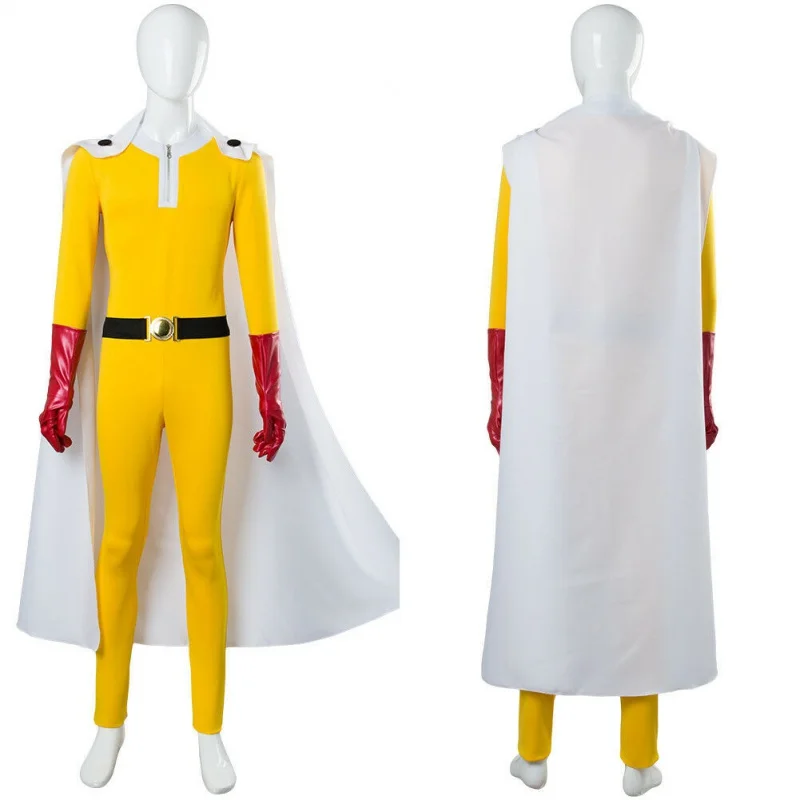 

Anime One Punch Man Cosplay Saitama Costume Jumpsuits Outfit Full Sets Custom Made Halloween Carnival Suit
