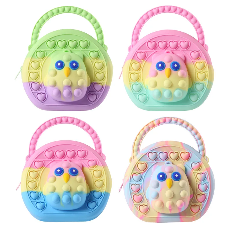 

Kawaii Fashion Owl Handbag Fidget Toys Finger Press Bubble Children Sensory Gift Squishy Anti-Stress Relieve Squeeze Toy for Kid