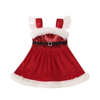 baby girls christmas romper dress fly sleeve sequins romper dress for kids toddler girls