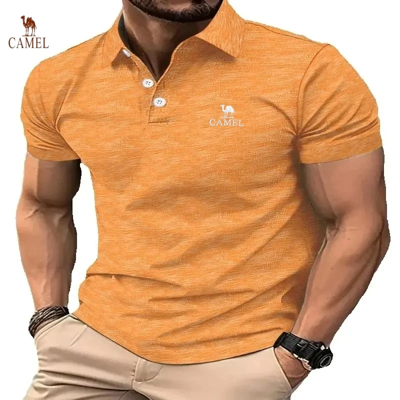 Мужская повседневная модная дышащая рубашка поло удобный топ с вышивкой для